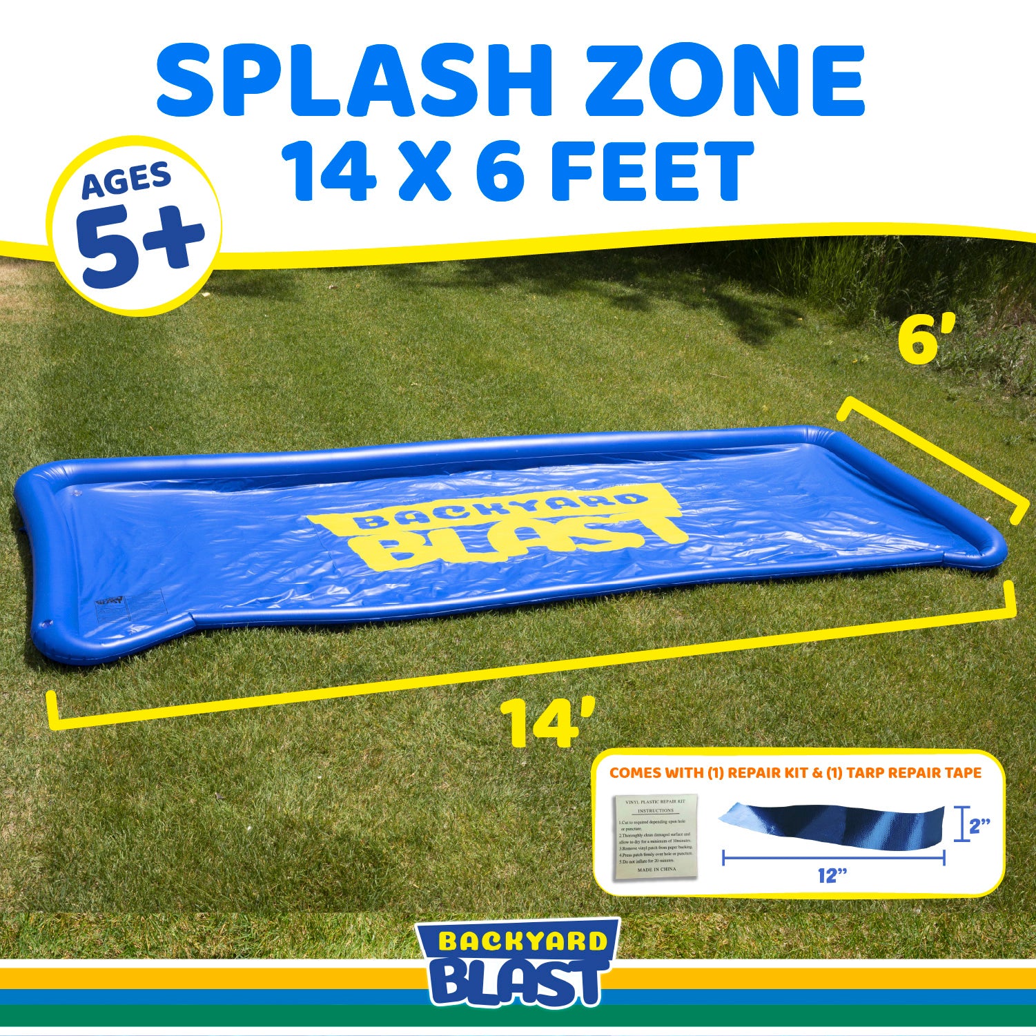 B09VLLQ77W.PT01 14’ x 6’ Splash Zone, Water Slide Splash Pad Accessory - Image 2